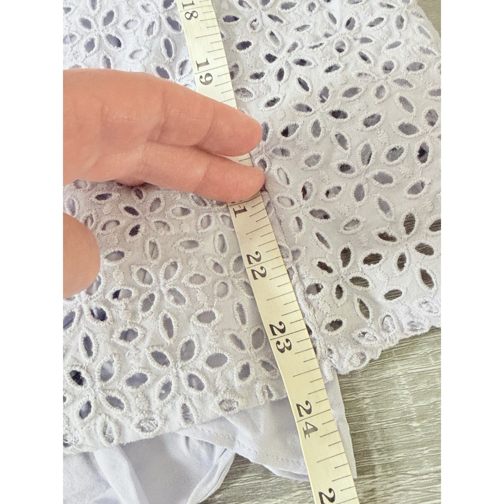 J.Crew NWT V-Back Puff Sleeve Eyelet Top Lavender Cottagecore Romantic Size 8 - Picture 11 of 13